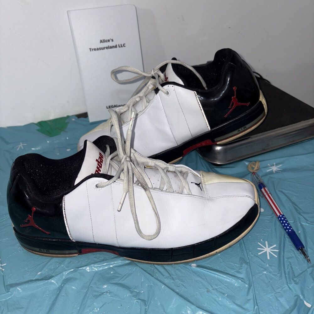 Air Jordan Team Elite II White/Varsity White Red‎ Black Sz 13 model 310011-130